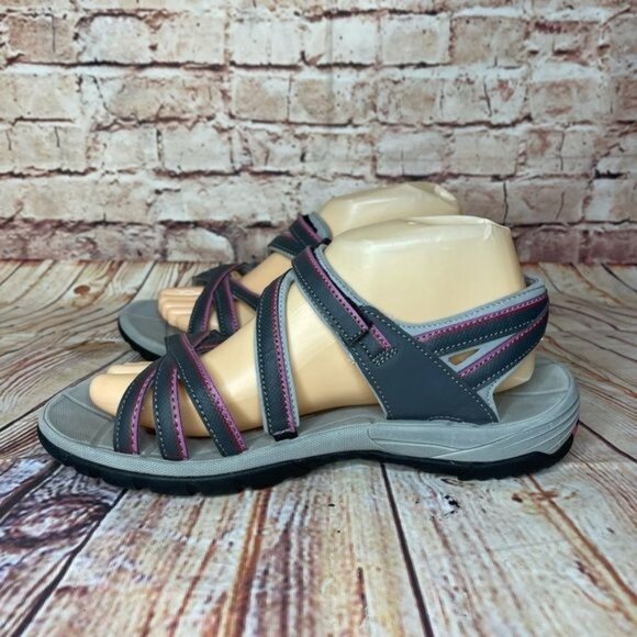 Northside Women's Colette Open Toe Sport Sandal In Gray & Pink Sz 9 - Picture 3 of 9